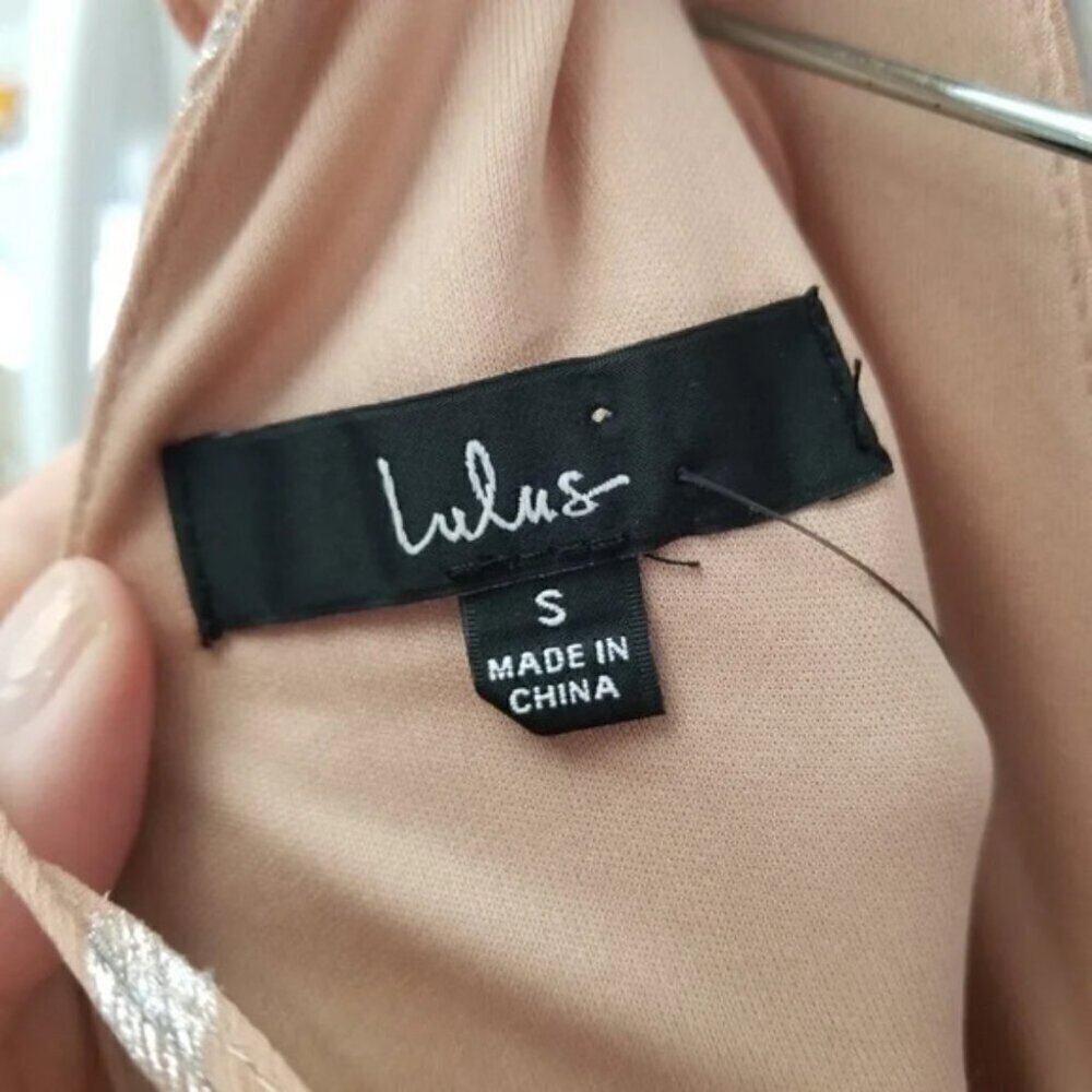 Lulu's Cause to Celebrate Mauve and Silver Ruffled Tiered Midi Dress S - Picture 6 of 11